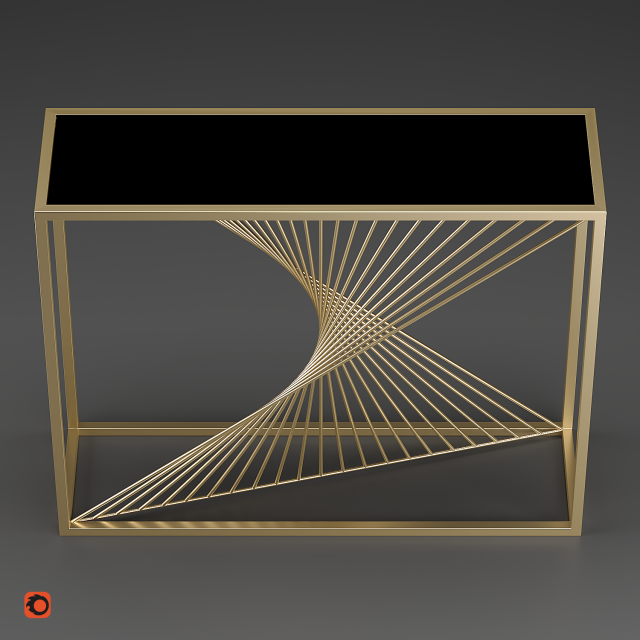 Medardo Console black glass 3D Model .c4d .max .obj .3ds .fbx .stl .blend