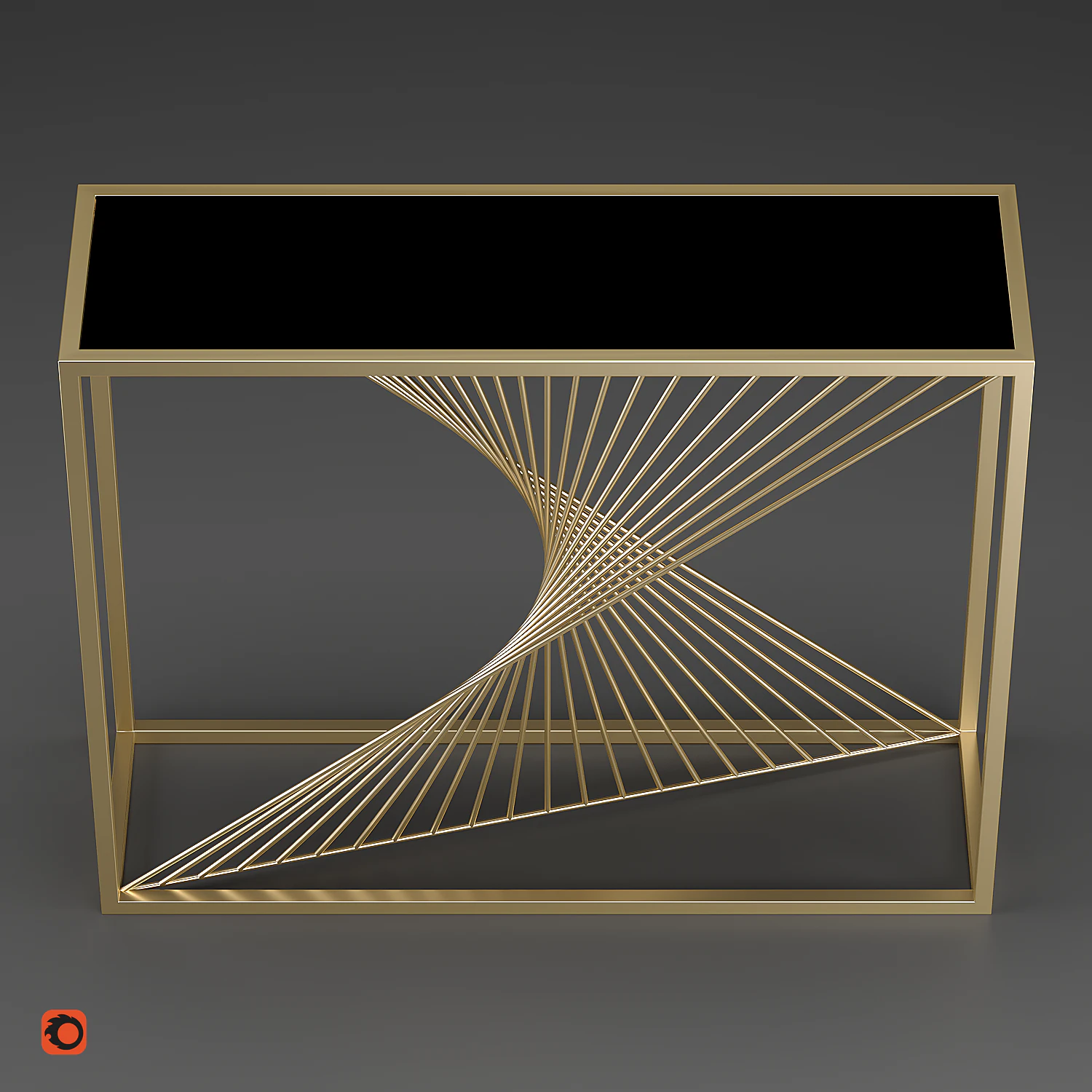Medardo Console black glass 3D Model .c4d .max .obj .3ds .fbx .stl .blend