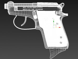 Pistol beretta 22 3D Print 3D 打印模型