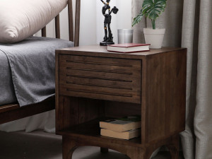 J-Soo Bed Wood Side Table Modello 3D