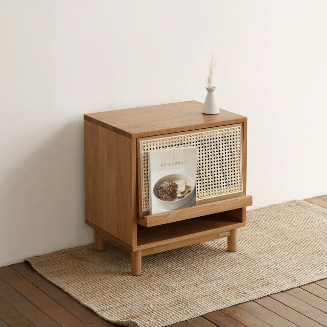 Kane Magazine Rack Oak Rattan Side Table 3Dモデル .c4d .max .obj .3ds .fbx .stl .blend 