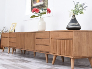 Augustine solid wood living room cabinet Modèle 3D