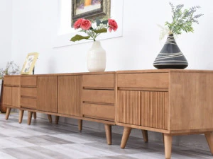 Augustine solid wood living room cabinet 3D Model