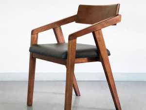 Mahogany Maho Interior Wood Dining Chair Model 3D