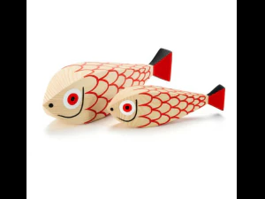 लकड़ी की गुड़िया माँ मछली और बच्चे 3D मॉडल