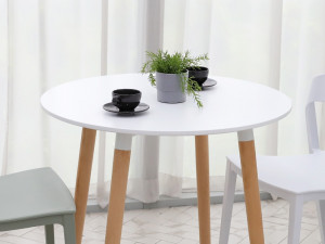 WH white round table 800size 3D 모델