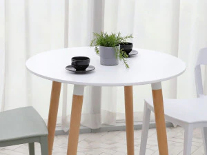 WH white round table 800size 3D Model
