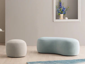 Bole Mini two-person ribbed fabric stool 3D Model