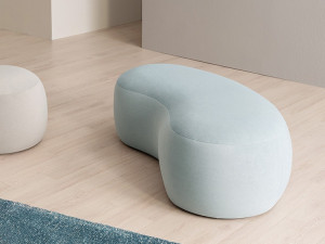 Bole Mini two-person ribbed fabric stool Modèle 3D