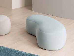 Bole Mini two-person ribbed fabric stool 3D Model