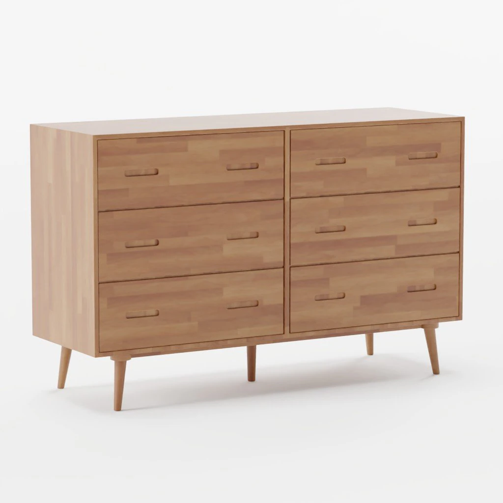 Retro Cabinet B 3D Model .c4d .max .obj .3ds .fbx .stl .blend 