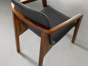 Mahogany Steel League Interior Wood Dining Chair Modelo 3D