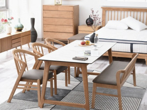 Circle Italy genuine ceramic dining table set for 6 3D Model