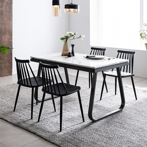 Verdi marble dining table set for 4 Modèle 3D .c4d .max .obj .3ds .fbx .stl .blend 