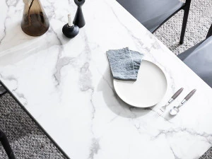 Verdi marble dining table set for 4 3D Model