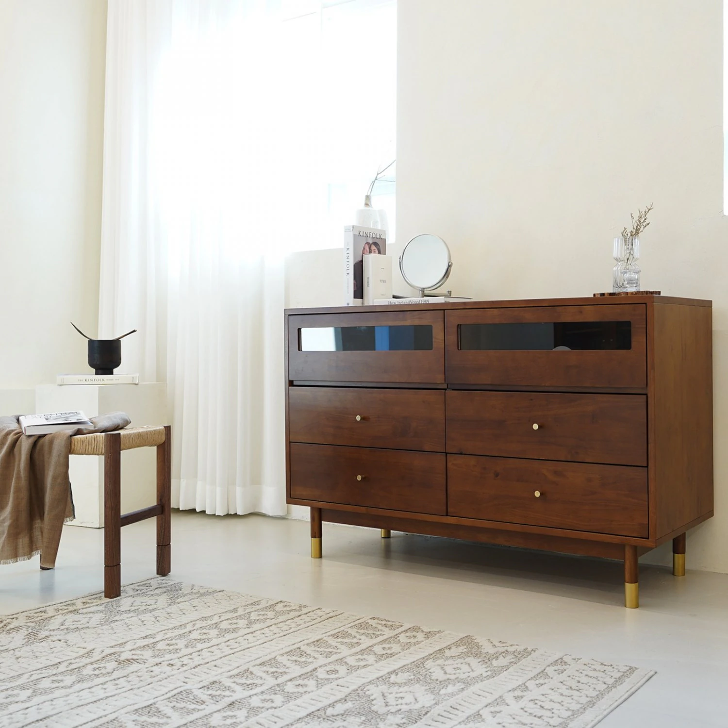 Newtro Modern Wide Dressing Table 3D Model .c4d .max .obj .3ds .fbx .stl .blend 