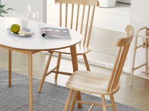 Luna interior wooden dining table chair 3D 모델