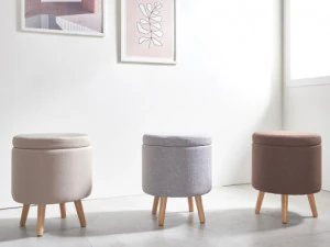 Stool Wood Leg Fabric Dressing Table Chair 3D Model