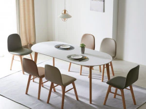 Oval 1800 Ceramic Dining Table Set 3D Model