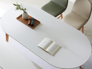 Oval 1800 Ceramic Dining Table Set 3D Model