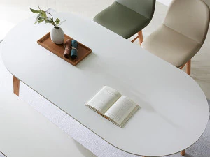 Oval 1800 Ceramic Dining Table Set 3D Model