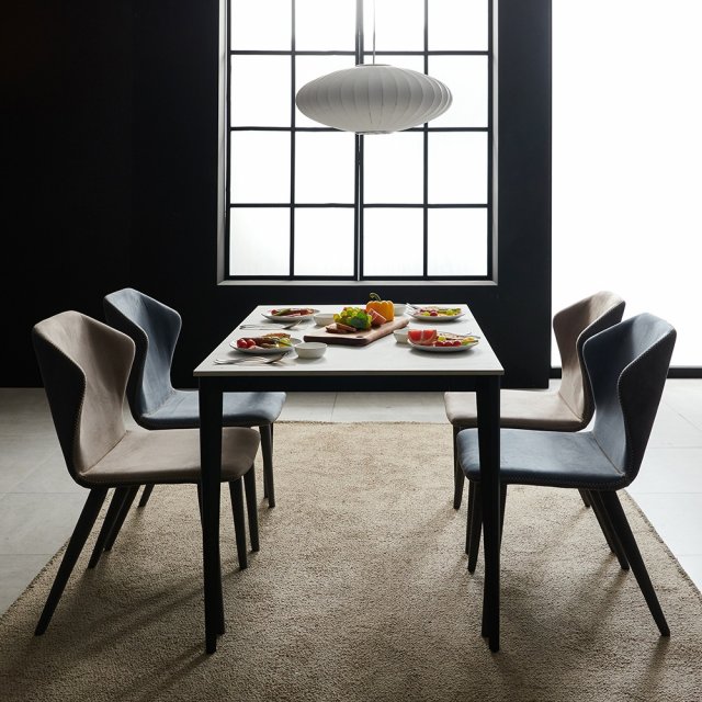 Ceramic Nordic Dining Table Set 3D Model .c4d .max .obj .3ds .fbx .stl .blend 