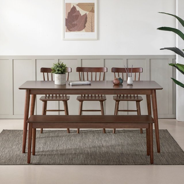 Coco solid wood dining table set Modèle 3D .c4d .max .obj .3ds .fbx .stl .blend 