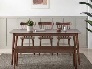 ココ無垢材ダイニングテーブルセット 3Dモデル