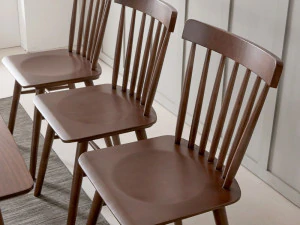 Coco solid wood dining table set 3D Model