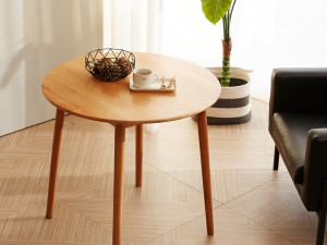 Solid wood round dining table 3D Модель