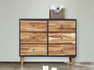 Cassettiera in legno massello Vince 1000 GRW003C Modello 3D