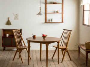 Rebecca round wooden table dining 3D Modell