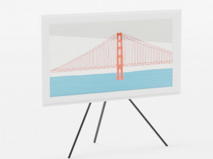 The Frame 163 cm Chamfered White Bezel-Studio Stand 3D 모델