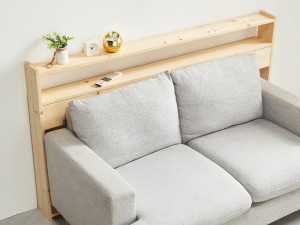 Table in the gap behind the wooden sofa 3D Модель