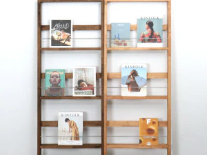 Flat wood magazine rack 3D Model