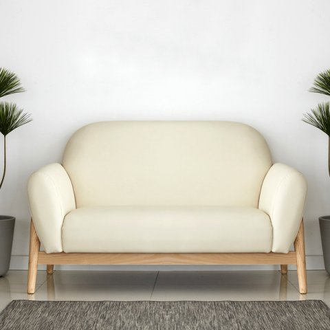 Tea tree solid wood aqua suede 2 seat sofa 3D Model .c4d .max .obj .3ds .fbx .stl .blend 