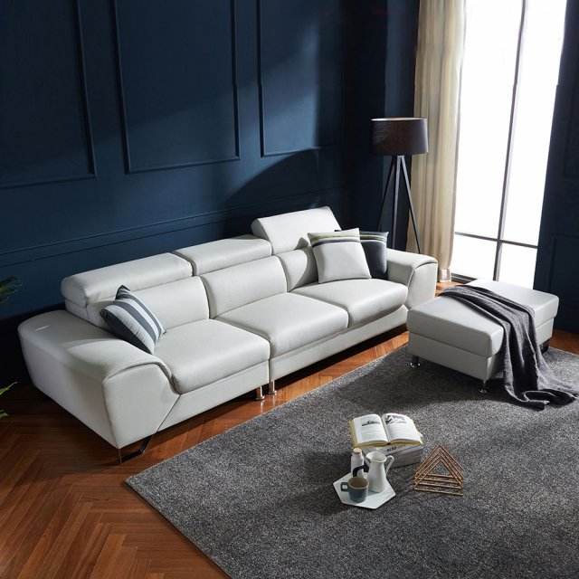 Merry 4 person moving headrest leather sofa 3D Model .c4d .max .obj .3ds .fbx .stl .blend 