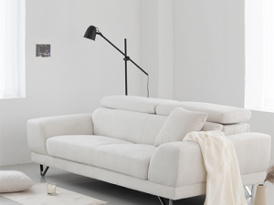 Aqua fabric Ron 3-seater sofa Modèle 3D