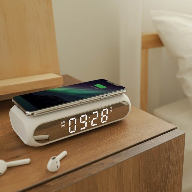 Wireless charging mood light LED table clock 3D Модель .c4d .max .obj .3ds .fbx .stl .blend 