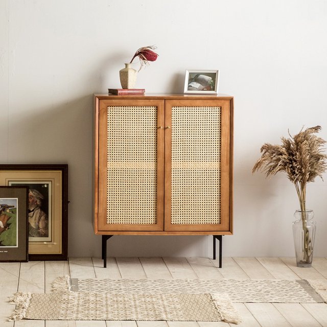 Laura Rattan Wood Bowl Cabinet Modello 3D .c4d .max .obj .3ds .fbx .stl .blend