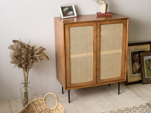 Laura Rattan Wood Bowl Cabinet Modello 3D
