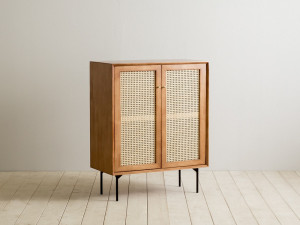 Laura Rattan Wood Bowl Cabinet Modello 3D