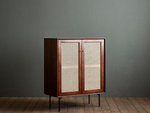 Laura Rattan Wood Bowl Cabinet Modello 3D