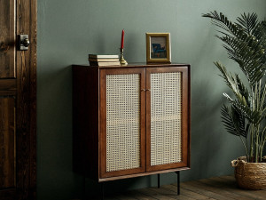Laura Rattan Wood Bowl Cabinet Modello 3D