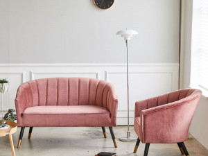 Aaron Velvet Fabric Sofa 3D Model