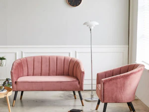 Aaron Velvet Fabric Sofa 3D Model