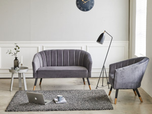 Aaron Velvet Fabric Sofa 3D Model
