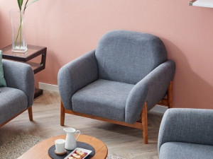Amor solid wood fabric 1 seat sofa 3D Model