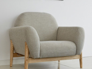 Amor solid wood fabric 1 seat sofa Modèle 3D