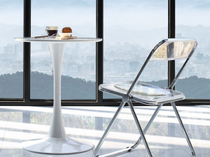 Florence white round table dining table 600 3D Модель